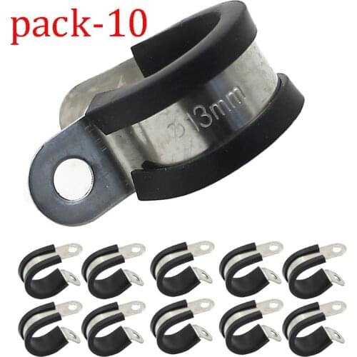 10X 5mm 6mm 8mm 10mm 13mm 16mm 21mm 35mm 50mm Cable Wire Hose Pipe Clamp R Clips Rubber Lined Tube Pipe Mounting Bracket kit