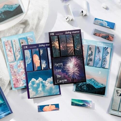 100 Sheets/set Decal Sticky Notes Memo Pad DIY Scrapbooking Diary Index Bookmark Sticker