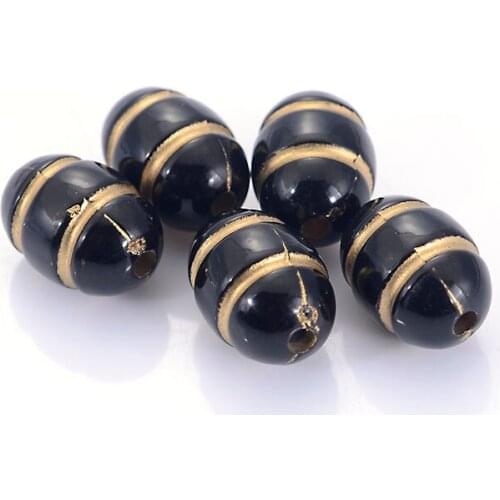 100 Pcs/Lot 10x8 MM Vintage Inspired Ethnic Acrylic Antique Style Design Stripe Oval Spacer Bead For Diy Bracelet Jewelry Making