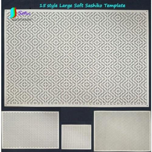 19style Large 42X32cm Creative Persimmon Cross Matte White Composite Soft Template DIY Border Embroidery Tool Sashiko Template