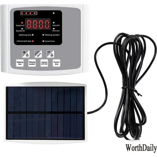 2020 Garden Drip Irrigation Device Dual Pump Controller Timer System Solar Intelligent Plant Automatic Watering Device