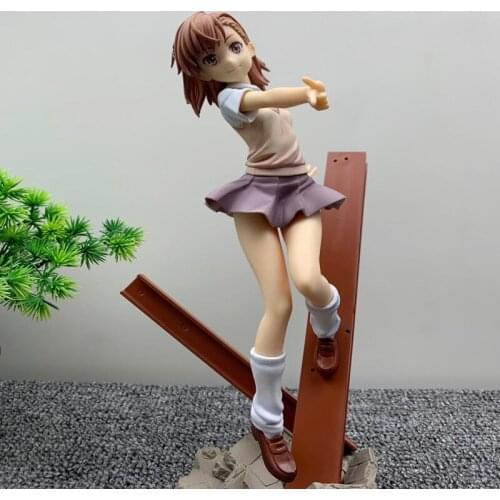 24CM "Magic Forbidden Book Catalog" "Scientific Super Electromagnetic Gun" anime figure Misaka Mikoto PVC action figure collecti