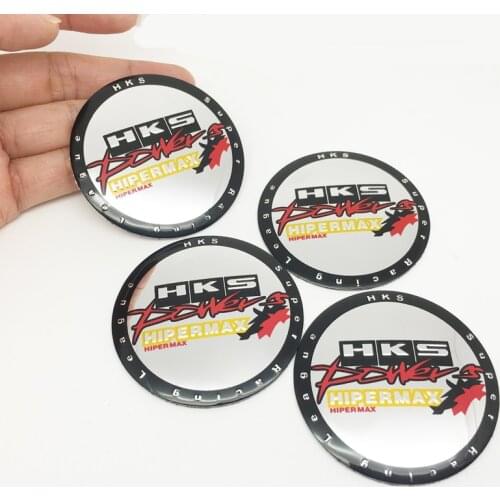 4PCS 56mm power Stereo Modified Car HKS Badge Emblem Wheel Center hub Caps wheel center covers Stickers Car styling