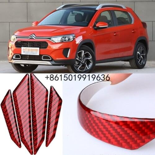 For Citroen Car Side Door Edge Guard Bumper Trim Protector 4pcs PVC carbon fiber Stickers