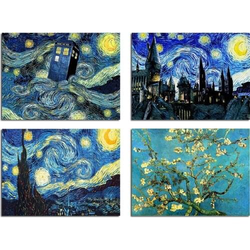5D Diamond Embroidery Van Gogh Starry Night Diamond Painting Kits Abstract Oil Painting Hobby Craft World Famous Almond Blossom