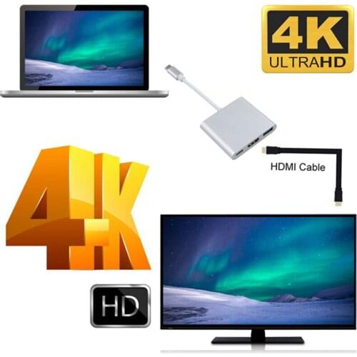 Type C To HD 4K Adapter USB C Multi-Port HD Adapter For MacBook Lenovo Yoga For Samsung Galaxy S8/S9 HUAWEI P10
