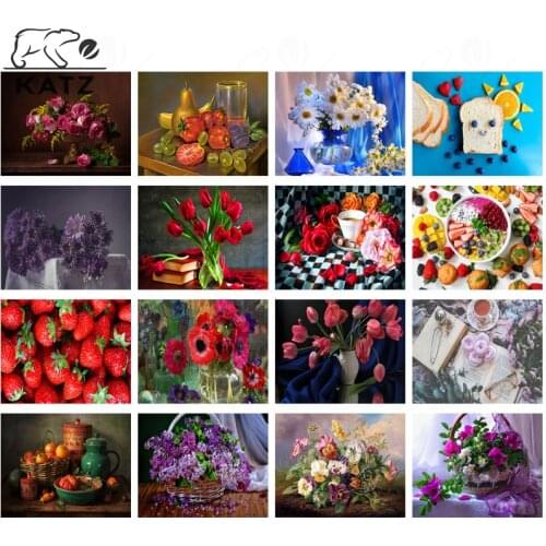 Flowers Gourmet Still Life Diamond Painting Decoration Restaurant Aesthetics Art Diamond Embroidery Handmade Diy Home Decoration
