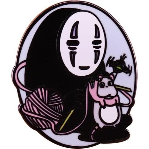 Spirited Away anime action figure prefect quality metal no face man brooch children gifts home decoration