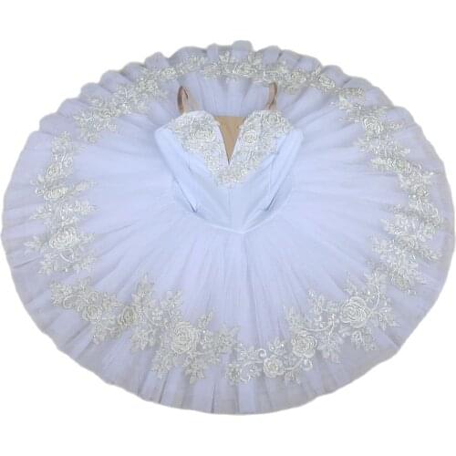 All For Dance White Spandex Bodice With Sliver Trim Pre-professional Ballet Pancaked Dance Costume Ballerina Ballet Dance Tutu