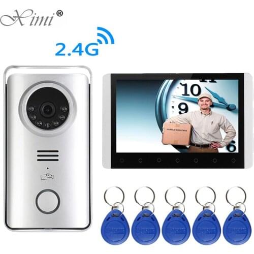 Wireless Touch Button Panel 7 inch Screen Video Doorbell Video Door Phone And Waterproof Outdoor Camera Support RFID 125KHZ Card