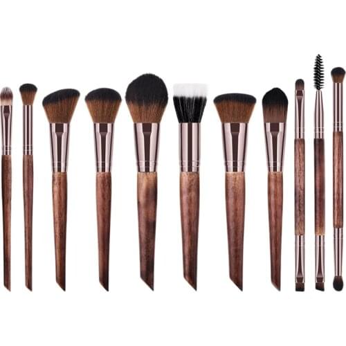 Makeup Brushes 11Pcs Makeup Brush Set Wooden Brush Powder Foundation Round Eyeshadow Brushes Kit