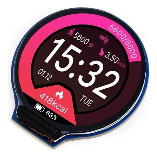 Waveshare 1.28inch Round LCD Display Module,65K RGB Colors,240*240 Resolution,SPI Interface,Support Raspberry Pi/Jetson Nano etc