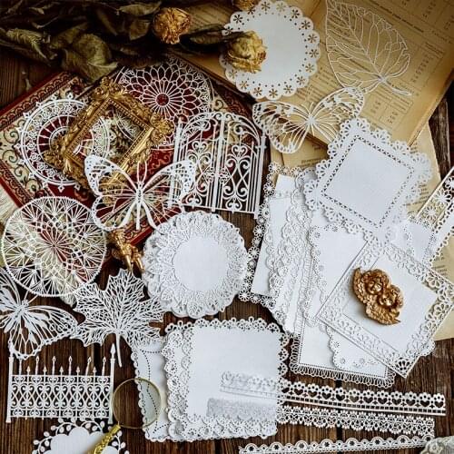 Lace Cutout Paper Note Paper Hand Account Background Decoration Scrapbook Paper Book Cutout Lace Paper