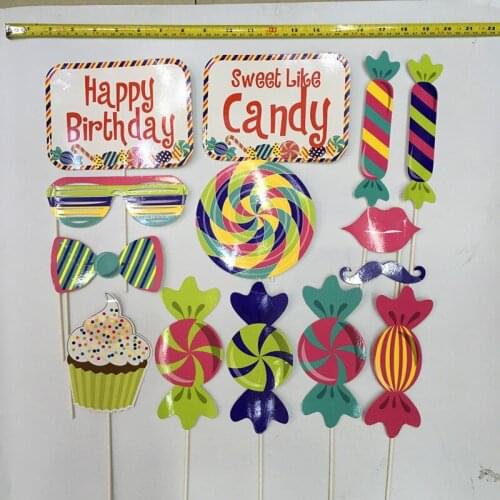 LIFE MAGIC BOX Happy Birthday Photo Booth Props Backdrops Candy Photoshoot Backgrounds