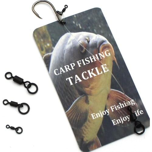 20pcs Carp Fishing Micro Hook Ring Swivel Flexi Accessories For Carp Fishing Rolling Swivel with Ring for D-Rig Chod Rig Tackle