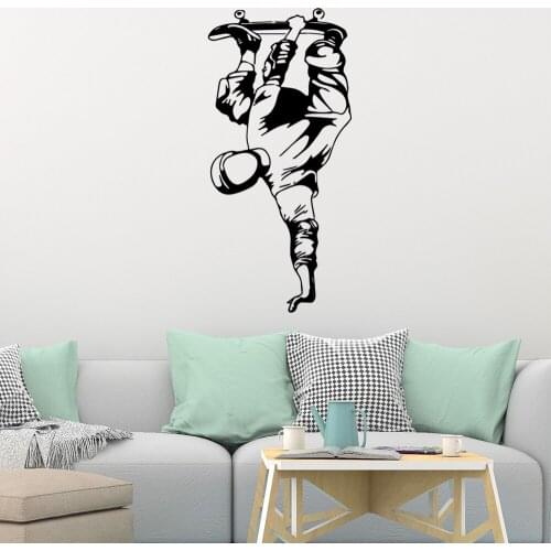 Cute Skateboard Wallpaper Home Decoration Wall Sticker for Living Room Company School Office Decoration Vinyl Wall Stickers