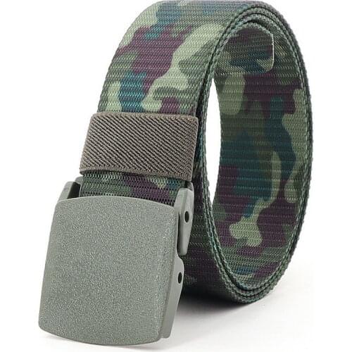 Mens POM Buckle Quick Drying Belts Fashion Camouflage Strap Nylon Army Military Outdoor Tactical Waist Cinto Sport Leisure 3.8cm
