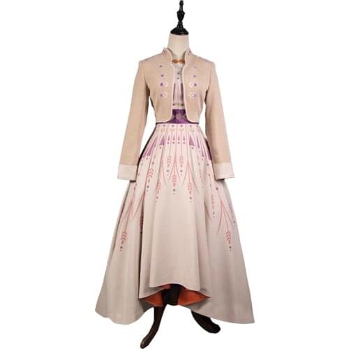 2020 New Elsa Queen Anna Princess Lolita Dresses Christmas Cosplay Costume For Women B