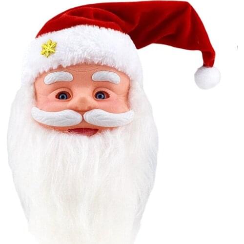 Novel Ideas,Singing And Talking,Santa Head Dolls,Electric Santa Toys, Christmas Gifts