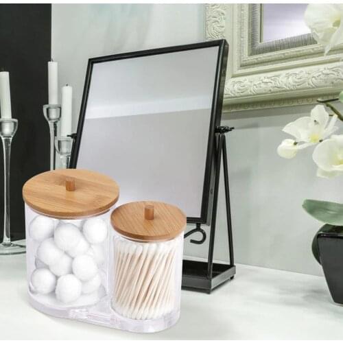Makeup Cotton Pad Swabs Storage Box Transparent Makeup Organizer 2021 Cotton Swabs Box Storage Holder Home Bathroom Accessories