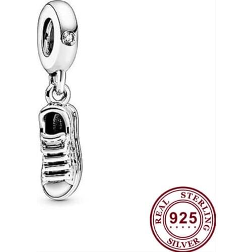 Original 925 Sterling Silver Charm New Style Running Shoe Pendant Fit Pandora Women Bracelet & Necklace Diy Jewelry