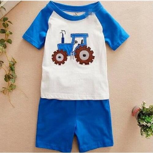 Kids Pajamas Set Children Sleepwear Excavator Cars Aircraft Cartoon Pyjamas Pijamas Baby Boy Girl Cotton Nightwear Clothes Set