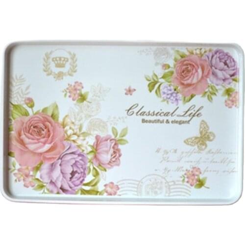 Thickened Storage Tray European Tea Tray Plastic Plates Melamine Rectangular Water Cup Dish Fruits Plate Snacks Dish