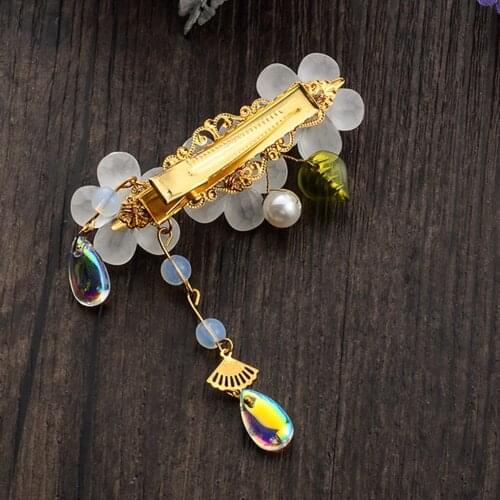 Prettyia 2x Ancient Chinese Dangle Tassel Hair Clip Leaf Flower Barrette Hairpin