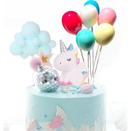 Rainbow Unicorn Cake Topper Cloud Birthday Party Decor Kids Favors Cake Cupcake Topper for Wedding Baby Shower 1st Birthday