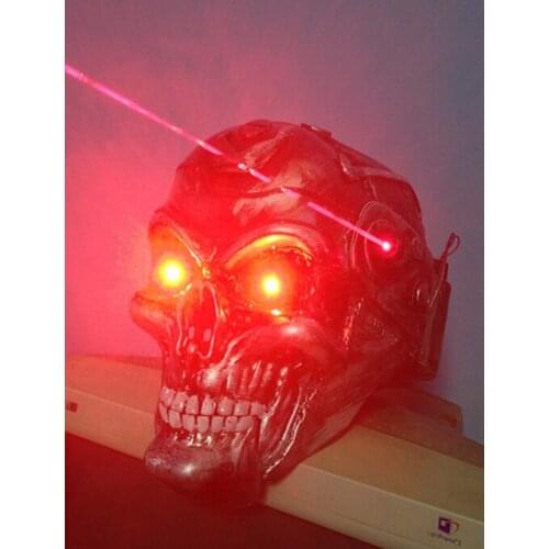 Halloween skull Helmet/DJ Stage show Red laser Skull Mask/The Terminator Skeleto Helmet