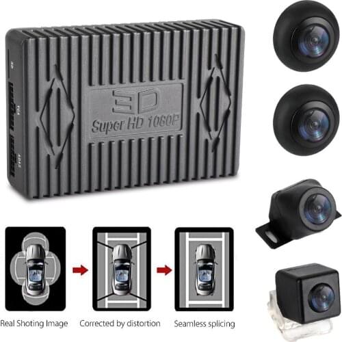 3D 1080P 360Degree Bird View System 4 Camera Panoramic Car DVR Recording Parking Rear View Cam with G sensor DVR Quad-cord CPU
