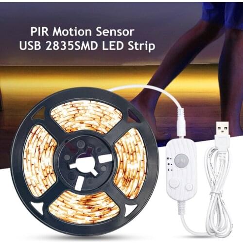 5V USB Powered Smart LED Kitchen Cabinet Light Motion Sensor Lamp Waterproof Wireless PIR Strips Stairs Wardrobe Bed Side Tapes