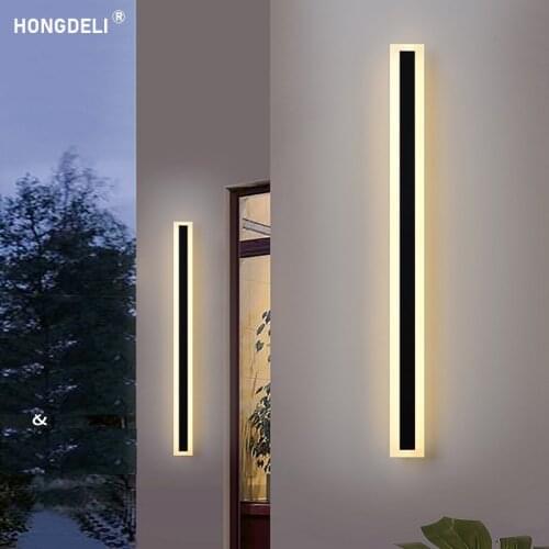 Modern aluminum waterproof led outdoor wall lamp ip65 long wall lamp balcony wall lamp villa courtyard ip68 wall lamp 110V 220V