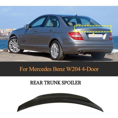 For W204 Car Rear Wing Spoiler Lip for Mercedes-Benz C Class W204 Sedan 2007 - 2014 Carbon Fiber Trunk Lip