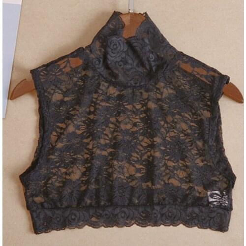 Tops Pullover Jumper spring autumn inside Splice wooden ear collar High collar false collar female summer wild Blouse Ladies