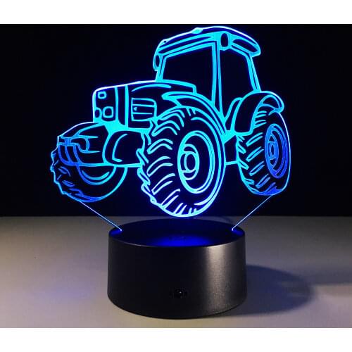 Tractor 3D Lamp 7 Color Touch Remote Atmosphere Night Lights for Kids Bedroom Decor Creative Gift