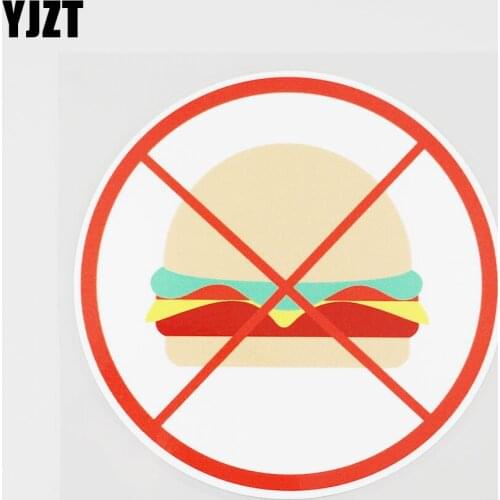 YJZT 11.8CMX11.8CM Hamburgers Are Forbidden Here PVC Decal Car Sticker Graphical 11B-0258