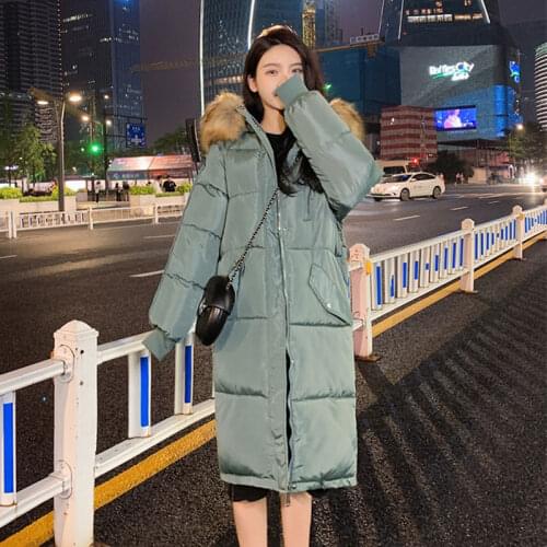 ISENMAL Cotton Thicken Warm Winter Jacket Coat Women Casual Long Parkas Winter Fur Lining Hooded Parka Mujer Coats