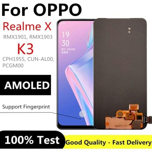 For OPPO K3 LCD Display Screen Touch Panel Screen Digitizer For OPPO Realme X RMX1901, RMX1903 LCD