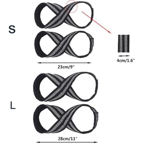 1pair Figure 8 Weight Lifting Straps DeadLift Wrist Strap for Pull-ups Horizontal Bar Powerlifting Gym Fitness Bodybuilding Equi
