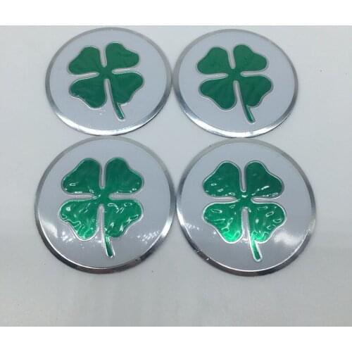 4Pcs/P 56mm Car Wheel Center Hub Cap Cover Sticker Green Clover Emblem Badge Fit For Alfa Romeo Giulietta Spider GT Giulia