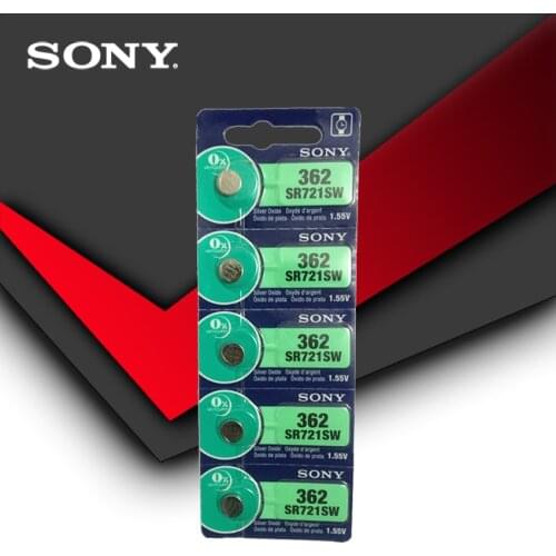 5pcs Sony 100% Original 362 SR721SW V362 GP62 AG1 1.55V Silver Oxide Watch Battery SR721SW 362 Button Coin Cell MADE IN JAPAN