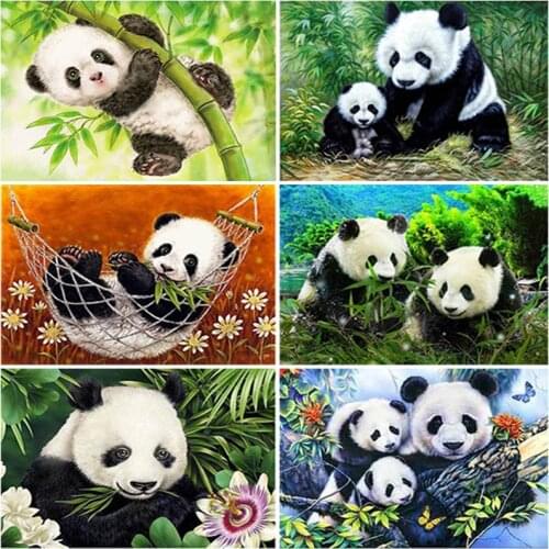 Diy Panda 5D Diamond Painting Full Square Drill Animal Diamond Embroidery Cross Stitch Rhinestones Mosaic Kit Home Decor Gift