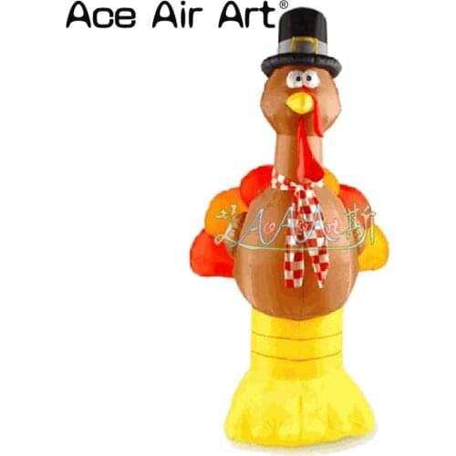 Free shipping easy set up and portable inflatable turkey thanksgiving yard decorations