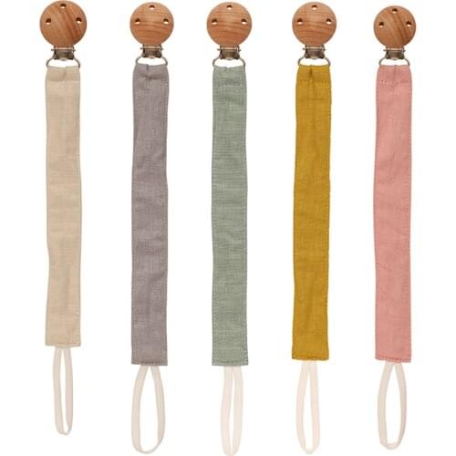 Baby Cotton Pacifier Chain BPA Free Infant Newborn Nipple Soother Dummy Holder Eco-friendly Material