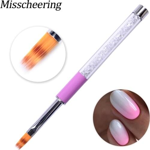1Pcs Nail Art Brushes Crystal Rhinestones Handle Acrylic Brush UV Gel Polish Painting Pen DIY Gradient Designs Manicure Tools