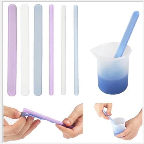 DIY Resin Crystal Glue Drop Silica Gel Mirror Flat Agitator Bar Mixed Resin Glue Drop Tool Material Round Agitator Bar Washable