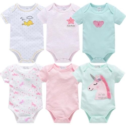 Summer Newborn Baby Girls Rompers 100% Cotton Infant Body Short Sleeve Baby Jumpsuit Cartoon ropa bebe Baby Boy Girl clothes