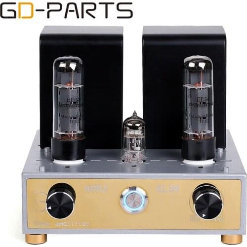 APPJ Mini Single End EL34 Vacuum Tube Amplifier Desktop Class A Vintage Tube Integrated AMP HIFI AUDIO Tube AMP EL34 6N4 12AX7