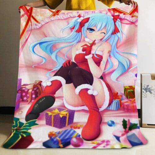 Musife Custom Cartoon christmas girl Flannel Blanket Design Your own Blanket Flannel Blankets for Sofa DIY Dropshipping